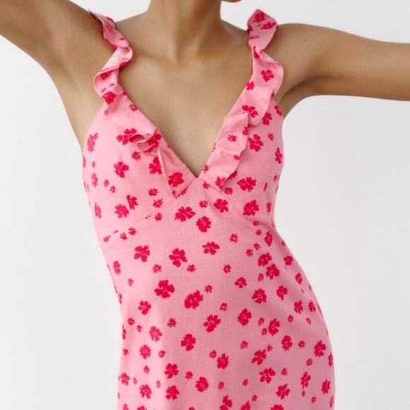 ZARA Floral Ruffle Mini Dress - Picture 3 of 5